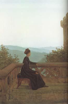 Carl Gustav Carus Woman on a Terrace (mk10) Norge oil painting art